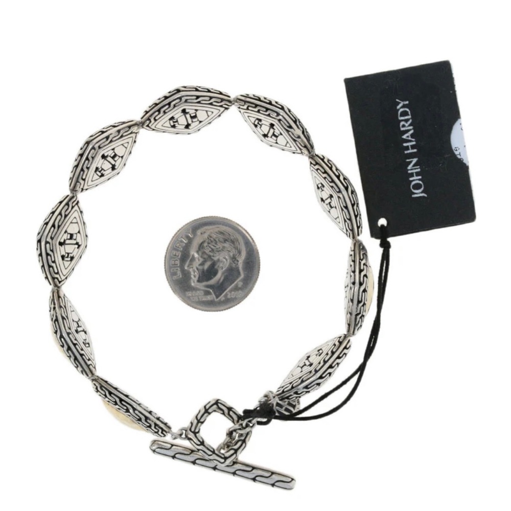 John hardy Classic Chain Hammered Gold and Silver Heritage Quadrangle Bracelet